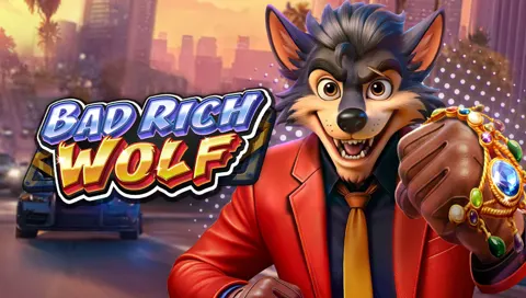 Bad Rich Wolf slot key art